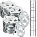Fastener Kit Board Hardware Set, Includes 1-1/8 Inch Galvanized Steel Washers and Stainless Steel Screws for Fixing Fastening Installation(150 Pcs)