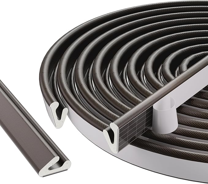19.7 Ft V-Shape Weather Stripping Door Seal Strip,Self Adhesive Foam Door Insulation Weatherstripping for Doors Frame,Window Insulation for Winter,Door Soundproof Gap Filler Sealing Strip,Brown