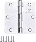 Door Hinge 3 1/2 Inch Interior Door Hinges Satin Nickel 3.5 Inch Interior Hinges Flat Iron Hinge 3 ½"x 3 ½" Door Hardware 1/4" Radius - 12 Pieces
