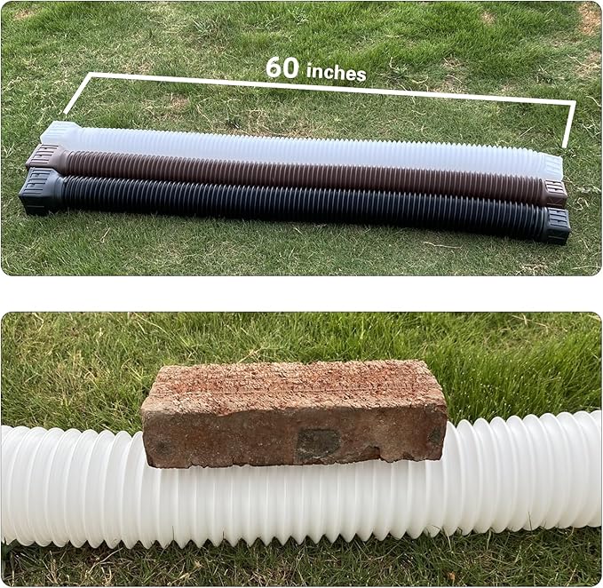 3 pack Flexible Rain Gutter Downspout Extensions,Drain Downspout Extender,Gutter Extension Flexible,Down Spout Drain Extension Pipes,Extendable from 21 to 60 Inches (3pcs brown)