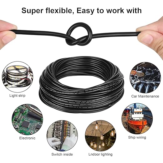 Lesnlok 22 Gauge Wire 2 Conductor,22 AWG Electrical Wire Stranded PVC Cord Oxygen-Free Copper Cable,100 FT Tinned Copper Hookup Wire Cord for LED Lamp Lighting Strips Automotive…