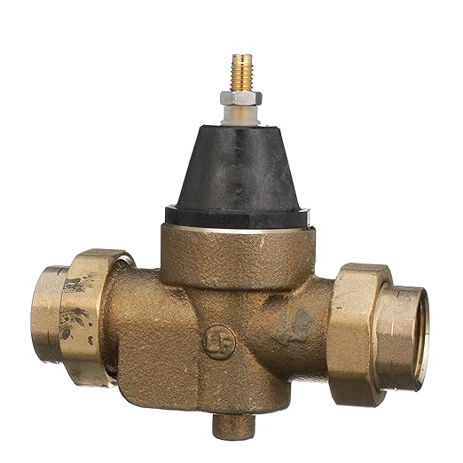 Watts LFN45B Series 1" Lead-Free Cast Copper Silicon Alloy Water Pressure Reducing Valve, Double Union NPT Threaded Female Connection, Elastomer Disc, Adjustable Pressure 25 to 75 psi, Maximum 400 psi
