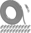 Hose Clamps Assortment Kit, CUKAYO 304 Stainless Steel DIY 39.37 FT Metal Strap+20 Stronger Fasteners, Large Adjustable Worm Gear Band Hose Clamps Screw Clamps Duct Pipe Metal Clamp Strapping