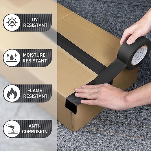 Avery Dennison Duct Tape, Heavy Duty PVC Easy Tear Tape, Strong Adhesive Waterproof Duct Tape for Indoor Outdoor Repairs, 2 in x 36 Yard, Black, 3 Rolls