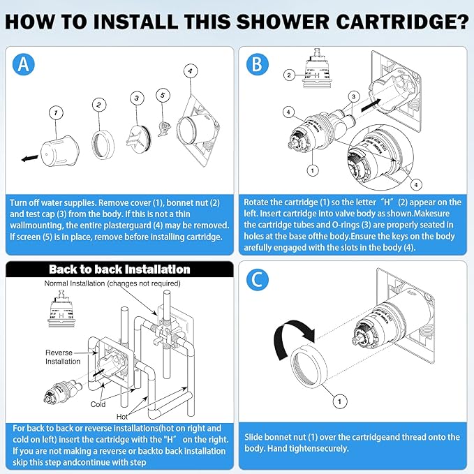 RP46074 Delta Shower Valve Cartridge Compatible with Delta 13/14 Series Bath Tub Shower Faucet Single Handle Universal MultiChoice Rough-in Valve Monitor Cartridge Repair Assembly Replacement Parts