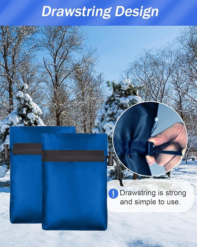 Outdoor Faucet Covers for Winter, POROLIR 8.3" H x 6.7" W Thicker Insulation Faucet Cover for Winter Hose Bib Insulated Faucet Sock Spigot Covers Freeze Protection Blue (2-Pack)