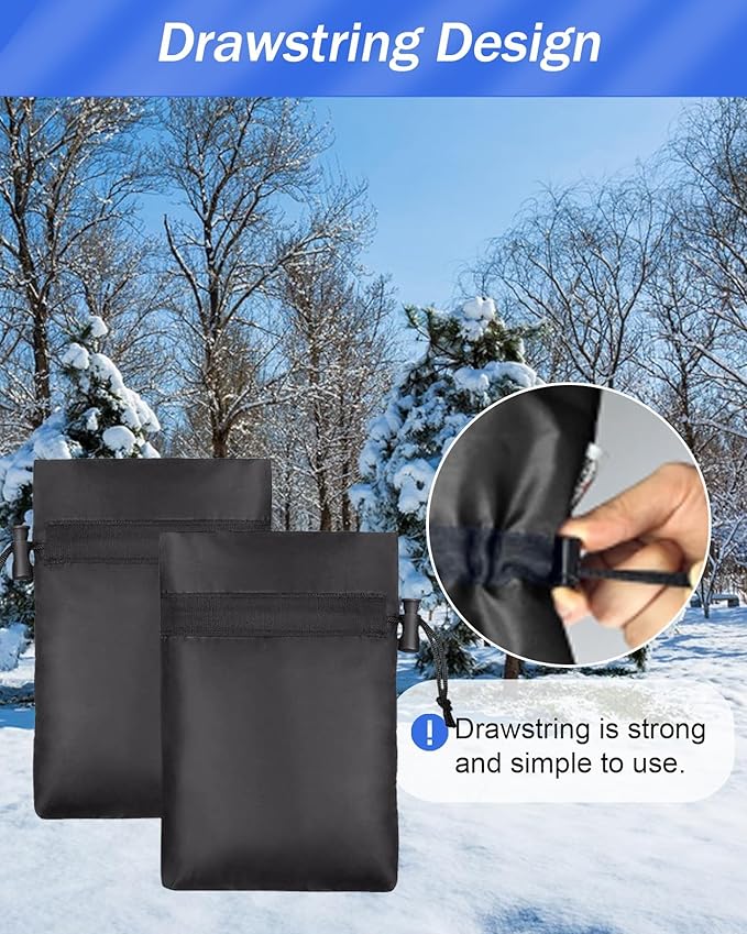 Outdoor Faucet for Winter, POROLIR 8.3" H x 6.7" W Thicker Insulation Faucet for Winter Hose Bib Insulated Faucet Sock Spigot Freeze Protection Black (4-Pack)