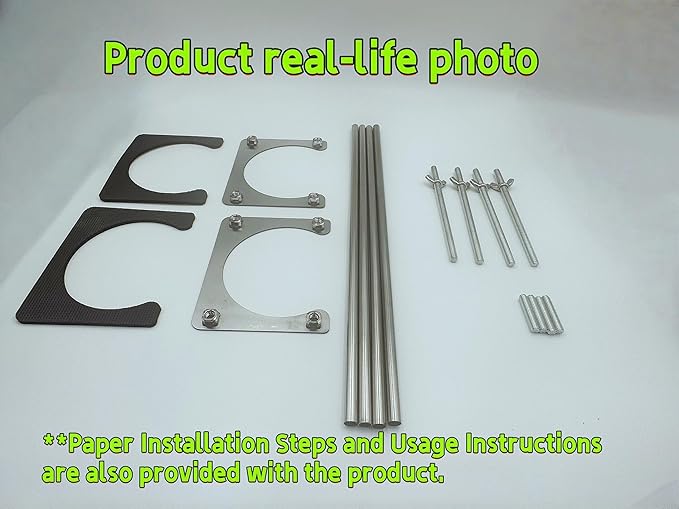 1 Pack Kitchen Undermount Sink Support, Undermount Sink Brackets, Adjustable Support Bar and Sink Repair Kit for Kitchen and Bathroom (Modern 4-Bar Support, 22.05inch - 25.98inch)