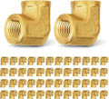 50-PCs HeSun Brass Pipe Fitting, 1/4" x 1/4" NPT Female 90-Degree Barstock Street Elbow