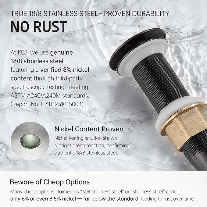 KES Bathroom Sink Drain with Strainer Basket Hair Catcher Anti Clog Pop Up Drain Stopper Vanity Vessel Sink without Overflow, Oil Rubbed Bronze S2013D-ORB