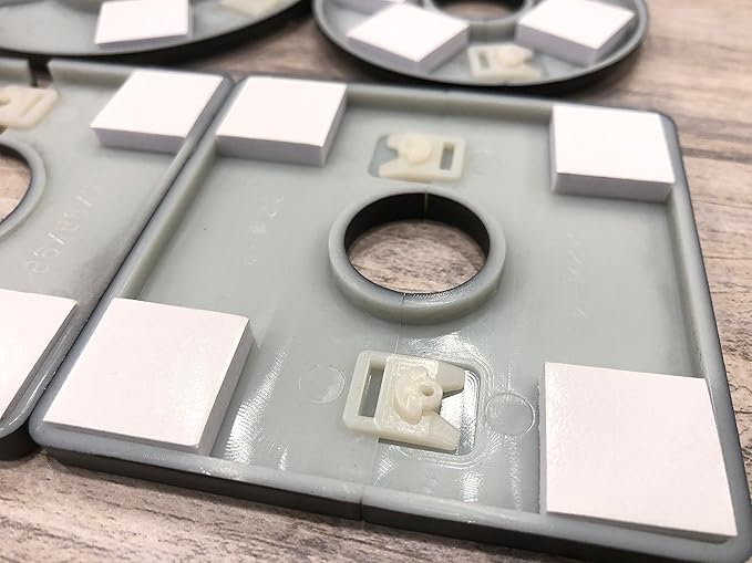 4 Pcs Wall Split Flange, ABS Square Self-Adhesive Escutcheon Plate Buckles Design for 0.86"/22mm Diameter Pipe
