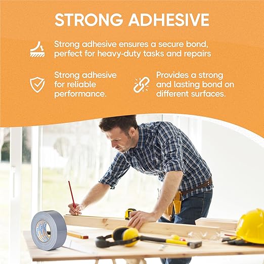 Duct Tape Heavy Duty Waterproof, 30 Yards x 2 Inch, 12-Roll Pack, All-Weather Grey Duct Tape Bulk, Strong, No Residue, Industrial and Professional Use