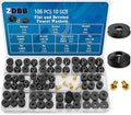 106 pcs Flat and Beveled Faucet Washers and Brass Bibb Screws Assortment for Use with Assorted Quick-Opening Style Faucets Stem Worn Out Washer Replacements Black