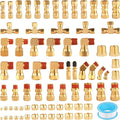 74Pcs DOT Air Brake Line Fittings,Brass Compression Air Nylon Tubing Fittings Assortment Kits 1/4" 1/8" 3/8" 1/2" 5/8" for Industrial Use or Trucks Trailers