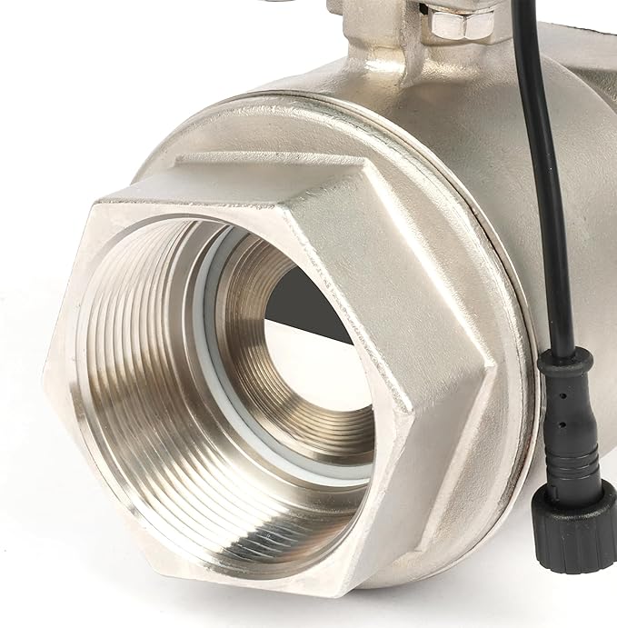 U.S. Solid 2" Smart Motorized Ball Valve - Stainless Steel Remote App Mobile-control Electrical Ball Valve with Manual Switch, Plug Connection