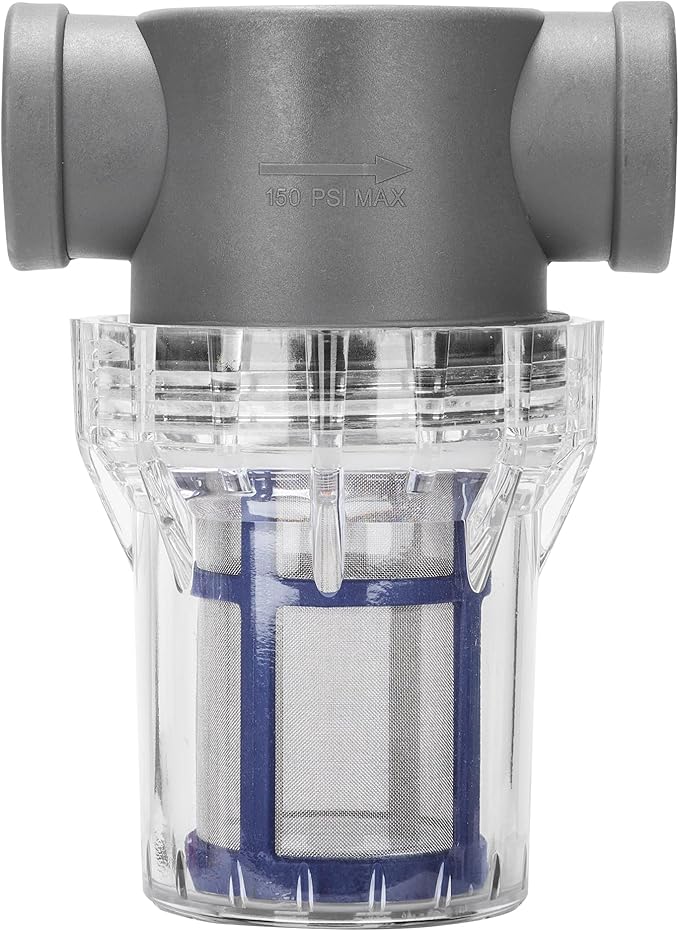 3/4'' Female NPT in-Line Strainer - Garden Hose Filter for High Pressure Washer, Sediment Filter with 100 Mesh Stainless Steel Screen (3/4'' 100 Mesh)
