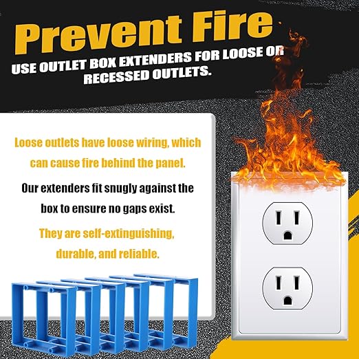 6Pcs Double Gang Outlet Box Extender Electrical Box Extenders with 24Pcs Screws, Receptacle Extenders 2 Gang Electrical Boxes for Electricals Boxes and Electricals Outlet Switches(Blue)(3/4in)