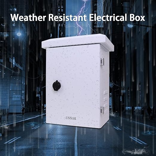 Outdoor Electrical Equipment Enclosure Box - 19.7x15.7x11.8 Outdoor Network Weatherproof Exterior Box Ventilated Enclosure hinged Outdoor Galvanized Electrical Ventilation Design(500x400x300mm)