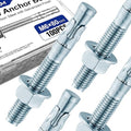 100Pcs 1/4" × 3-1/8" Concrete Anchor Bolts, Zinc Plated Carbon Steel Wedge Anchors for Cement, Brick, and Masonry