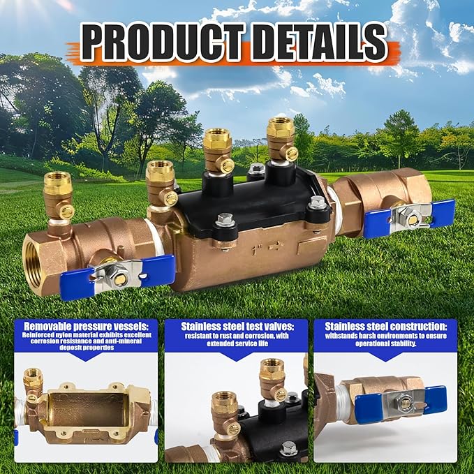 1-350 1" Double Check Backflow Preventer, Double Check Valve Assembly, Backpressure and Backsiphonage