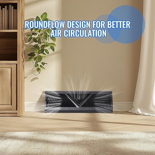 8 Pcs Baseboard Register Vent 15 Inch Duct Opening Size Baseboard Vent Covers Diffuser Adjustable Corner Return Air Grille for Home Floor Wall Air Flow Control (8, Black, 15 Inch)