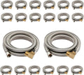 (20 Pack) Seelink 6FT Stainless Steel Dishwasher Hose, 3/8" COMP x 3/8" MIP 90 Degree Elbow, Brust Proof Water Supply Line