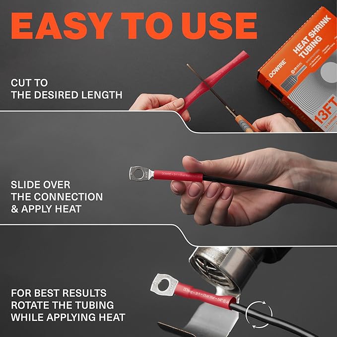 Heat Shrink Tubing 5/16" - Adhesive Lined - 3:1 Ratio - Waterproof Marine Grade Shrink Tube - Wire Shrink Wrap Tubing - Red - 15 Feet