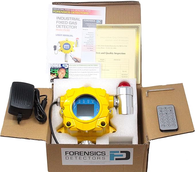 Hydrogen Gas Detector for Battery Room Monitoring by Forensics | Wall Mount Continuous Monitoring | USA NIST traceable Calibration | Adjustable Alarms | Relay Output | 0-1000 ppm |