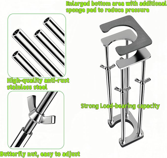 1 Pack Kitchen Undermount Sink Support, Undermount Sink Brackets, Adjustable Support Bar and Sink Repair Kit for Kitchen and Bathroom (Modern 4-Bar Support, 22.05inch - 25.98inch)