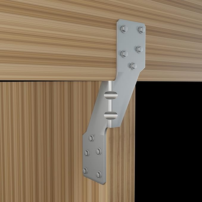 Hurricane Straps Tie Brackets Joist Hanger 20 GaugeGalvanizing Face Mount Joist Hangers for Wood Hurricane Ties Widely Applicable Rafter Ties (25pcs Left Rafter Ties)