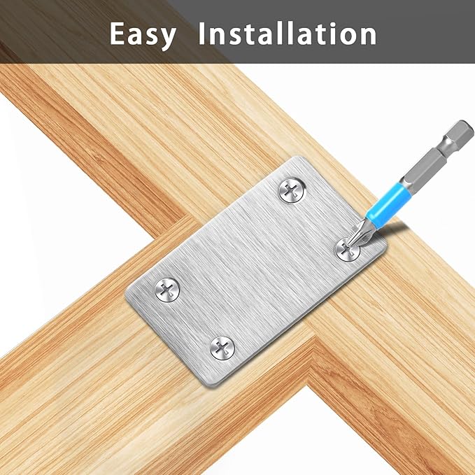 12 Pcs Mending Plate, 2.37 x 1.5 inch Stainless Steel Flat Plates with Holes, Straight Metal Mounting Braces Brackets Kit for Furniture, Wood Joint Connector (Silver, 2.36 inch)