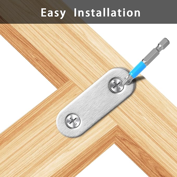 12 Pcs Mending Plate, 1.81 x 0.6 inch Stainless Steel Flat Plates with Holes, Straight Metal Mounting Braces Brackets Kit for Furniture, Wood Joint Connector (Silver, 1.81 inch)