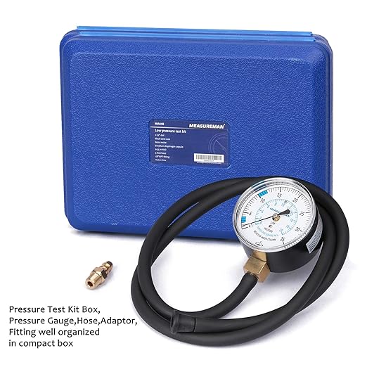 MEASUREMAN Natural Gas or LP Gas Manifold Pressure Test Kit, 0-35 "W.C., 1/4" NPT, 40" Length Hose