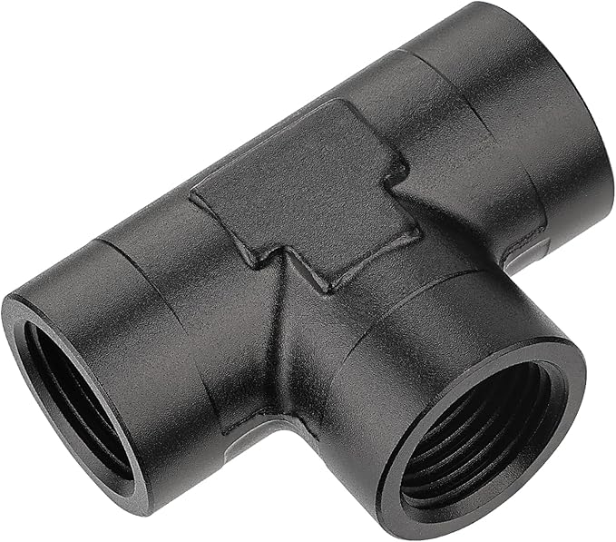 EVIL ENERGY 1/2 NPT Female Tee Fitting Adapter T Union Aluminum Black