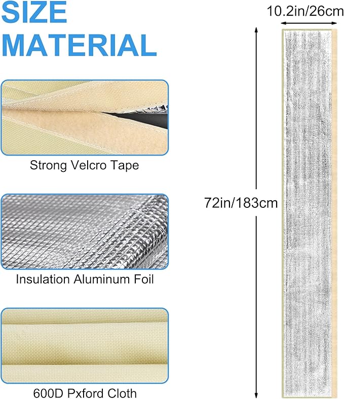 HVAC Copper Pipe Insulation Cover, 2Pcs 600D Oxford AC Pipe Insulation Cover Outdoor Flexible Air Conditioner Line Insulation Sleeve for Central Air Conditioning Mini Splits, Khaki 72x10.2 in