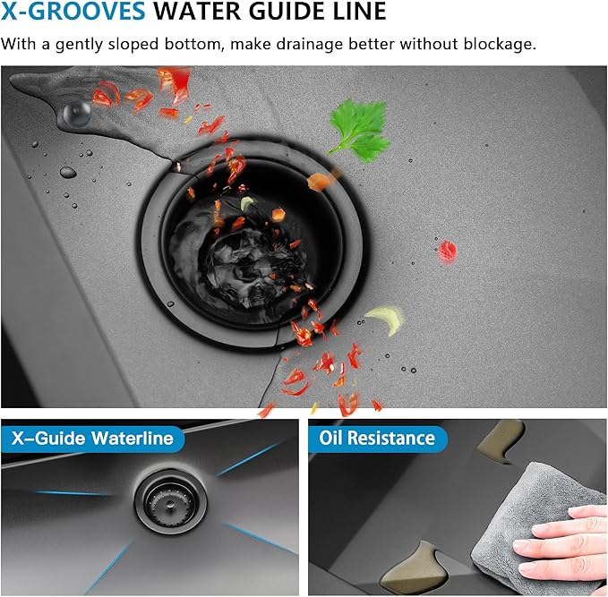 33 Undermount Kitchen Sink Black - Fulorni 33"x19" Kitchen Sink Ledge Workstation Gunmetal Black NANO-PVD 16 Gauge 304 Stainless Steel Under Counter Single Bowl Basin