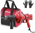 POPULO 120V Auto Feed Drain Auger,23 FT Drain Snake Suitable For 3/4"-2" Pipes For Unclogging Sinks,Shower Floor Drain and Outdoor Drain Pipe.Plumbers Snake Cleaner Include Glove,Cloth Bag