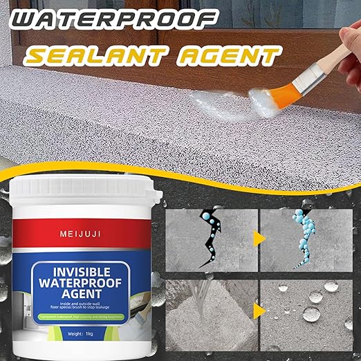 Transparent Waterproof Coating, Invisible Waterproof Leak Repair Agent for Roofs, Walls, and Garden, Water-Based Clear Sealant for Indoor & Outdoor, 35 Oz/1kg