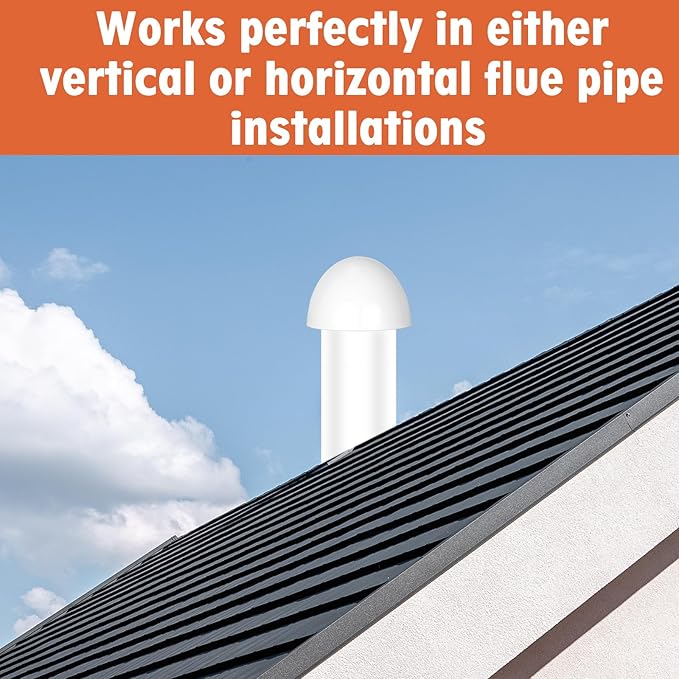 2-Pack PVC Flue Pipe Roof Vent Cap - 1-1/2", 2", 3" PVC Pipe Cover, Mushroom Vent Cap for Keep Animals and Debris Out of Exterior Vent Outlets