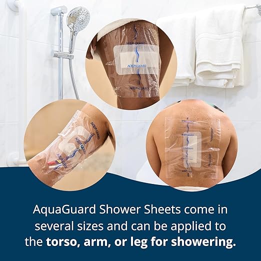 TIDI AquaGuard Sheet – 12” x 14” – Shower Protection Sheet – Self-Adhesive Moisture Barrier – Made Without Latex – Wound Cover for Showering – 98 Sheets per Case – Home Medical Supplies (50012-CSE)