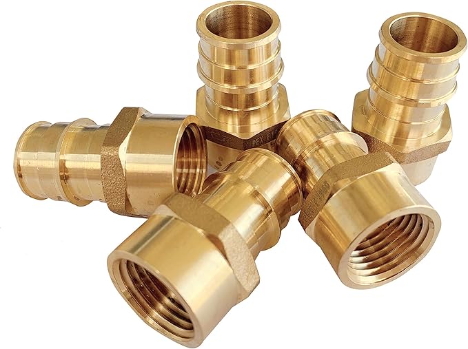 (Pack of 5) EFIELD Pex A Full Flow Expansion Brass Fittings 1 inch x 1 inch Female NPT Adapter, ASTM F1960 For Pex A Tubing Pipe Only,(PEX1960133)