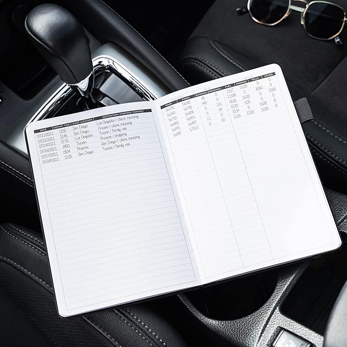 Clever Fox Auto Mileage Log Book – Vehicle Logbook with Mileage, Expense, Gas Consumption & Lubrication Trackers – Driving Logger for Car Records – A5 Size, 1,674 Mileage Entries (Black)