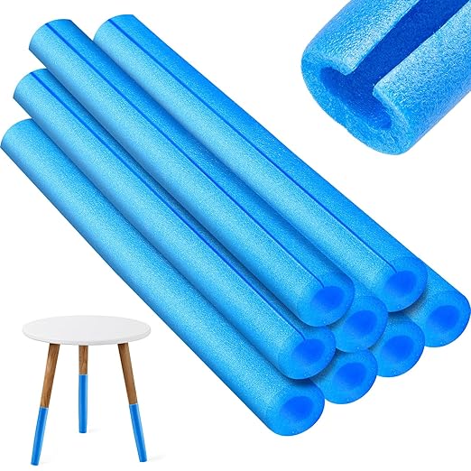 Treela 8 Pieces Clamp Foam Tube 40" Length 1" Id 1.8" OD Pre Cut Tube Cover Foam Pipe Insulation Clamp on Noodles for Padding or Bumper Corner Edge Protection(Blue)