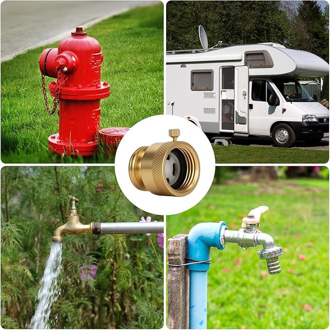 Watflow 3/4" GHT Hose Bib Backflow Set, Solid Brass Anti-Siphon Vacuum Breaker, Brass Outdoor Faucet Anti-Backflow Valve, 3/4" F x 3/4" M(4 Pack)