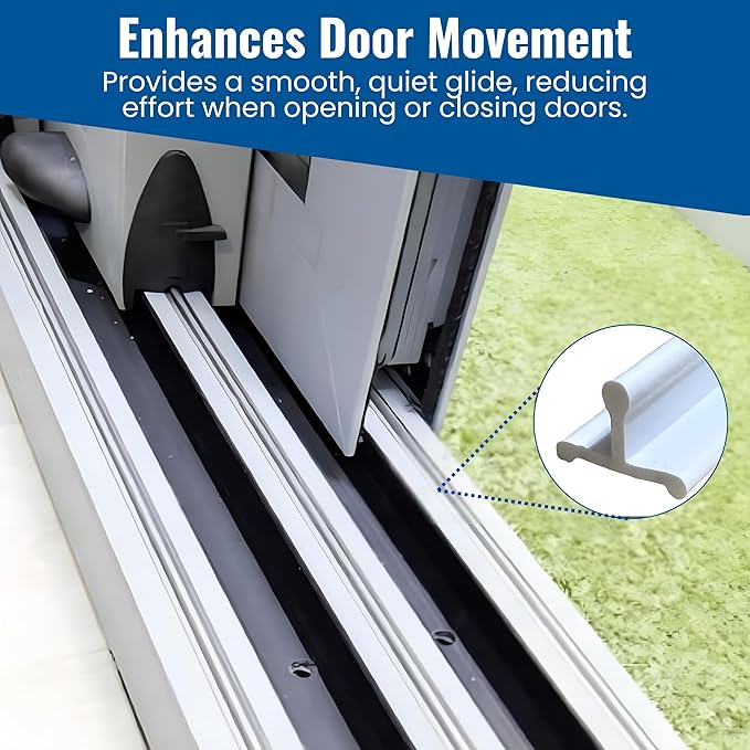KC Hardware Vinyl Sliding Screen Door Track, Sliding Door Bottom Track Replacement, Patio Screen Door Guide -96 Inches -Pack of 2