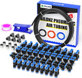 TAILONZ PNEUMATIC Black DOT 1/4'OD 15 Meter 49.2ft Nylon Air Tubing Kit Pipe Hose Air Line Tubing Air Hose Fittings Push to Connect Fittings(95PCS)