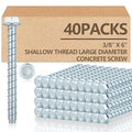 Tandefio 40 Pack 3/8" x 6" Concrete Screw Anchor Galvanized Large Diameter Heavy Duty Plated Concrete Anchors for Masonry Brick Anchoring Block Decking Framing Hex Drive