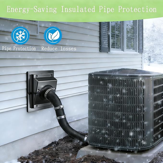 HVAC Wall Penetration Cover & Line Set Cover Kit - Professional Seal and Protection Sleeve for Indoor & Outdoor Mini Split Air Conditioner Pipes Outlet Retrofit 2-3/8", Gray