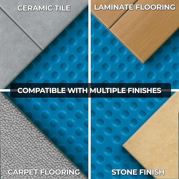 Uncoupling Waterproofing Membrane Roll, 323 Sq Ft (3.3 Ft x 98.5 Ft), 1/8'' Anti-Fracture Mat, Crack Isolation Flooring Underlayment for Bathroom Floor Tile, Subfloor