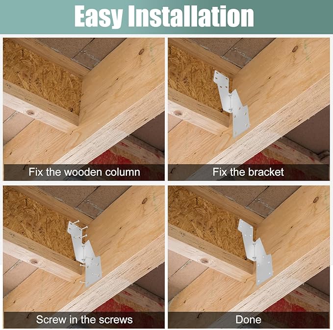 30 Pack Hurricane Straps Brackets, Heavy Duty Hurricane Ties with Black Powder-Coated, Hurricane Straps Trusses/Rafters Ties Brackets Joist Hangers for Wood, Shed, Roof